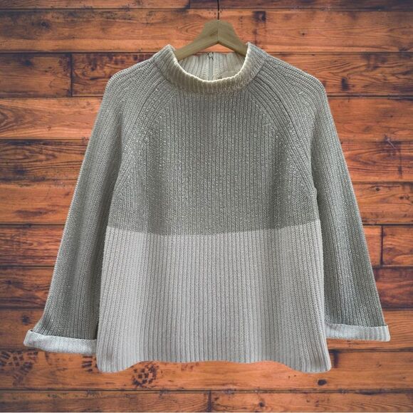 5 for $25🔥Chico's Color-block Metallic Cuffed Sleeve Sweater Size 2 (Large) - Picture 1 of 5